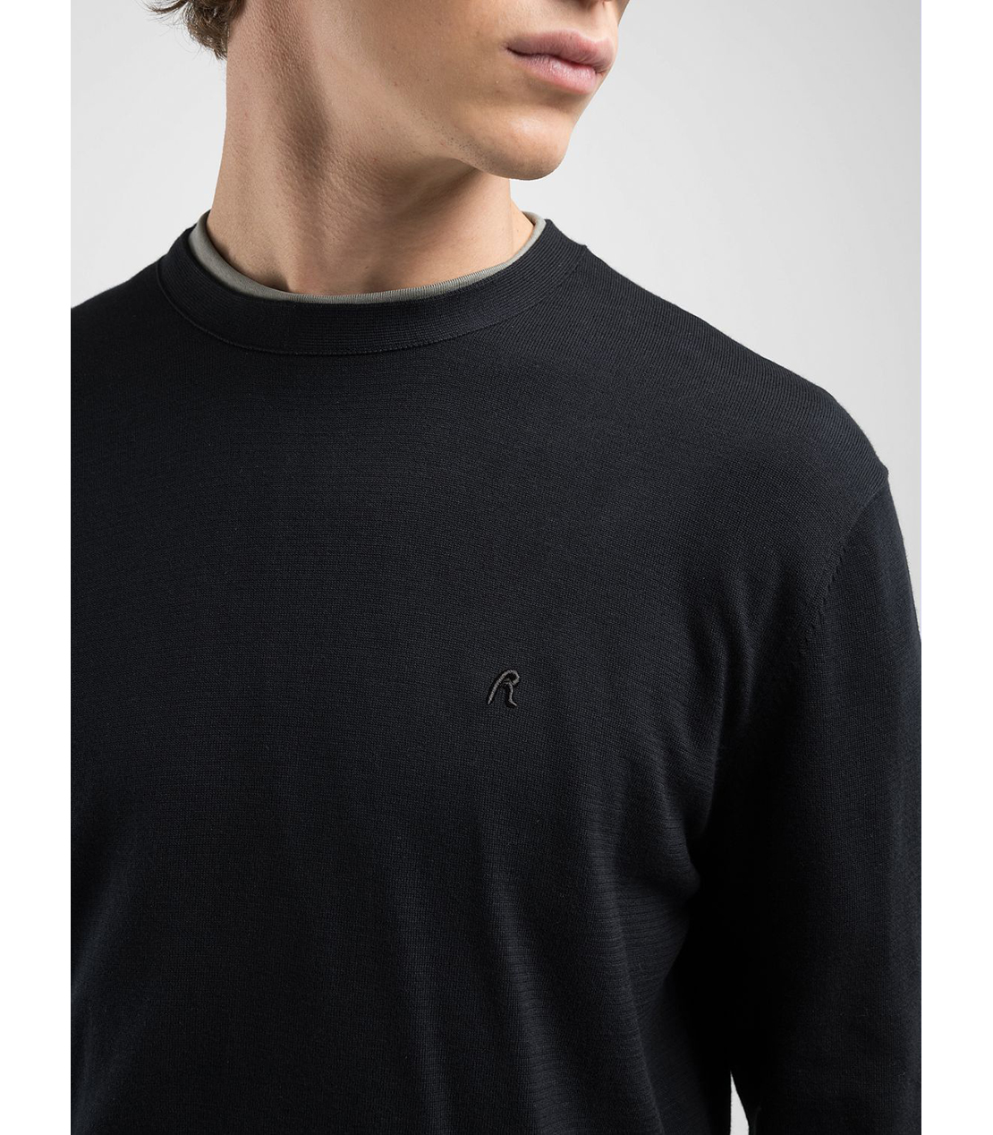 コットンクルーネックセーター 詳細画像 ブラック 5